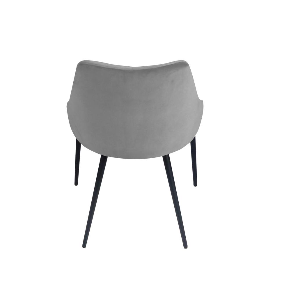 Pitch Harmony Stone Grey Velvet Upholstered Dining Chair with Conic Legs. Picture 8