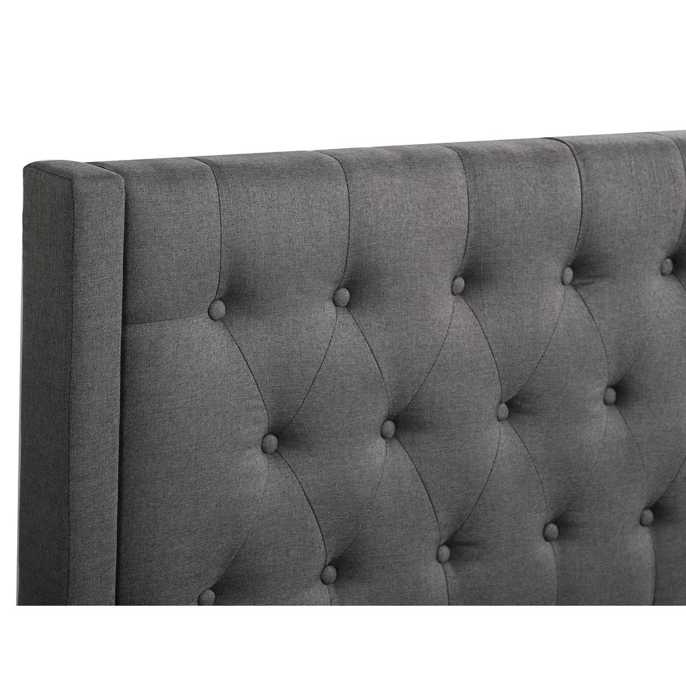 Bergen Dark Gray Twin Tufted Panel Bed. Picture 4
