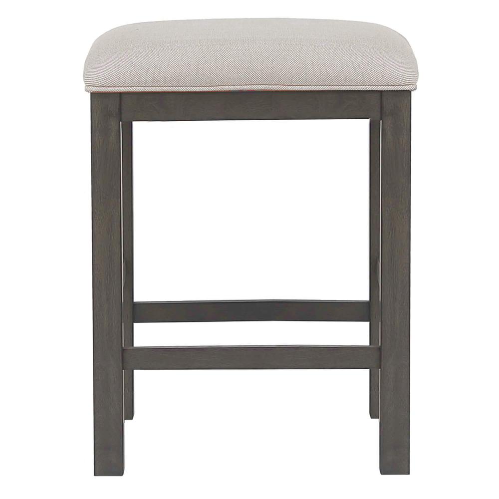 Shades of Gray 24 in. Gray Contemporary Backless Wood Frame Bar Stool with Upholstered Seat. Picture 2