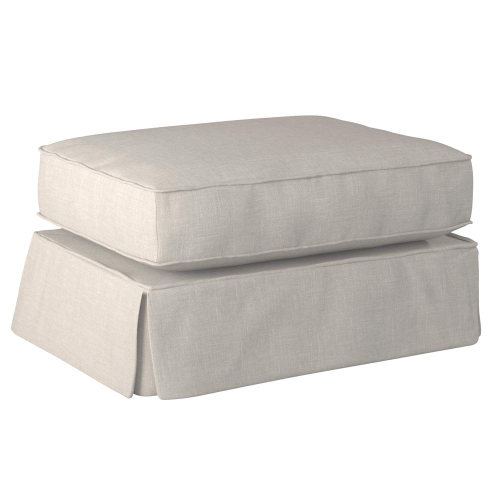 Horizon Light Gray Upholstered Pillow Top Ottoman. Picture 2