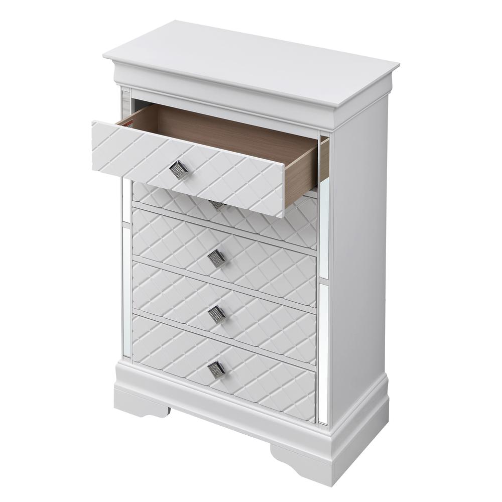 Verona Silver Champagne 5-Drawer Chest of Drawers (31 in. L X 16 in. W X 48 in. H), PF-G6790-CH. Picture 4