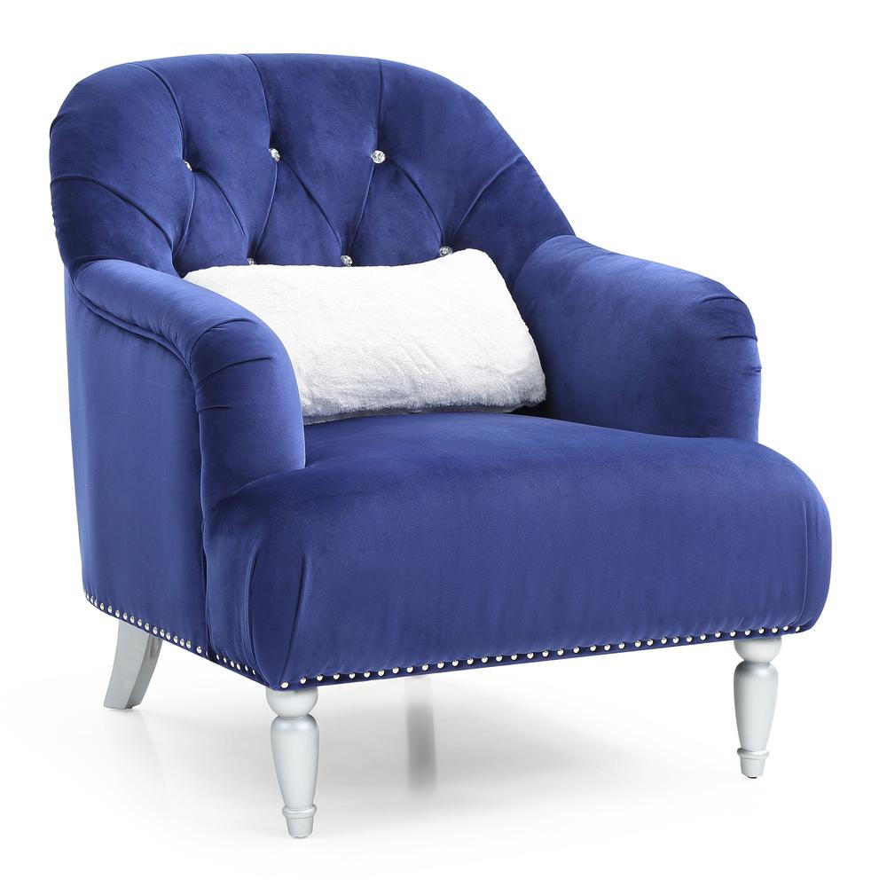 Jewel Blue Upholstered Accent Chair. Picture 2