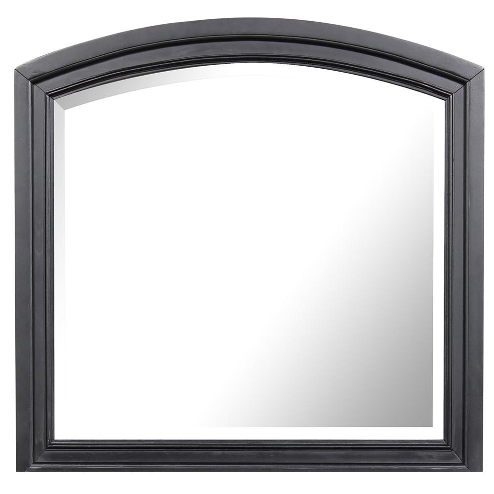 Meade 36 in. x 42 in. Modern Arch Framed Black Dresser Mirror. Picture 1