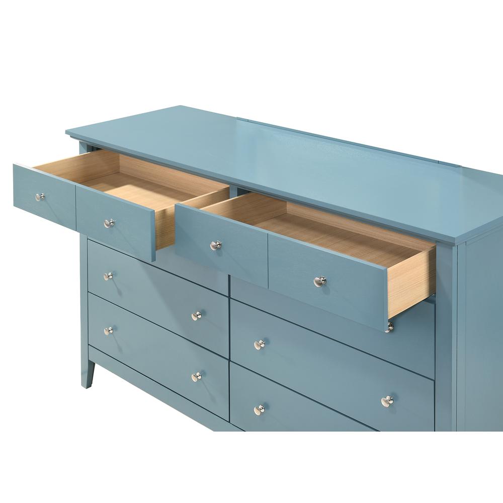 Hammond 10-Drawer Teal Double Dresser (39 in. X 18 in. X 58 in.). Picture 4