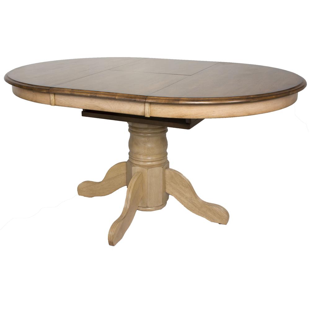Brook 42 in. Oval Distressed Two Tone Light Creamy Wheat with  Table (Seats 6). Picture 2