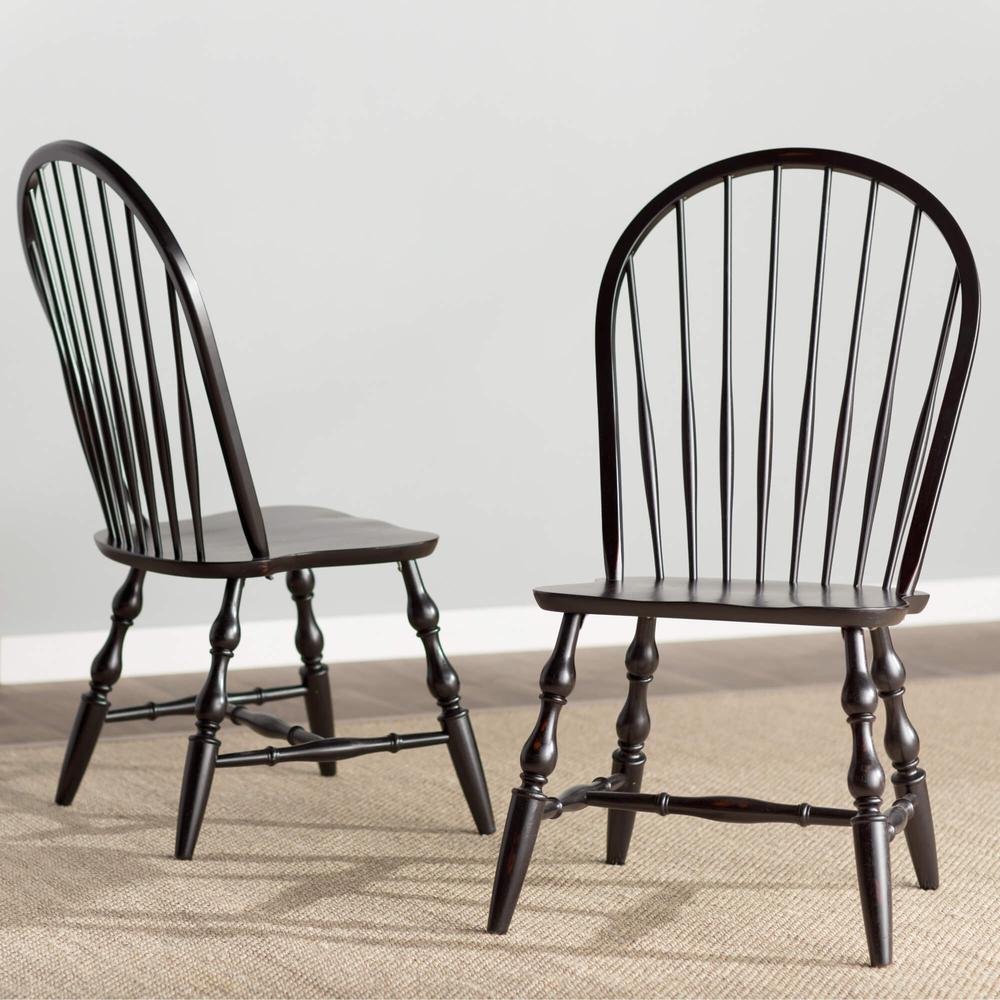 Andrews Antique Black with Cherry Rub Side Chair (Set of 2). Picture 4
