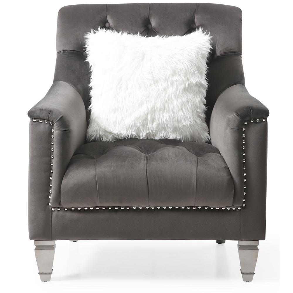 Dania Gray Upholstered Accent Chair. Picture 1