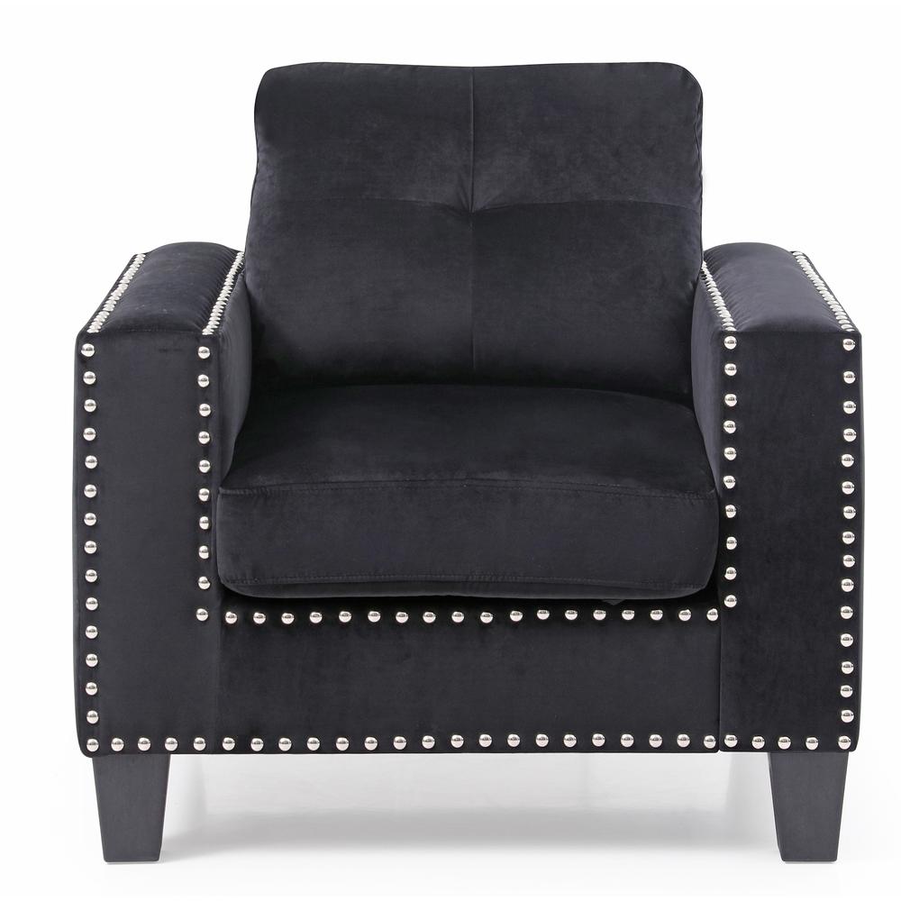 Nailer Black Upholstered Accent Chair. Picture 1