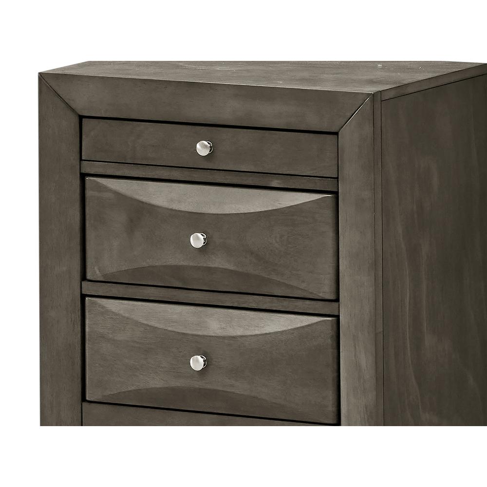 Marilla 3-Drawer Gray Nightstand (28 in. H x 17 in. W x 23 in. D). Picture 3