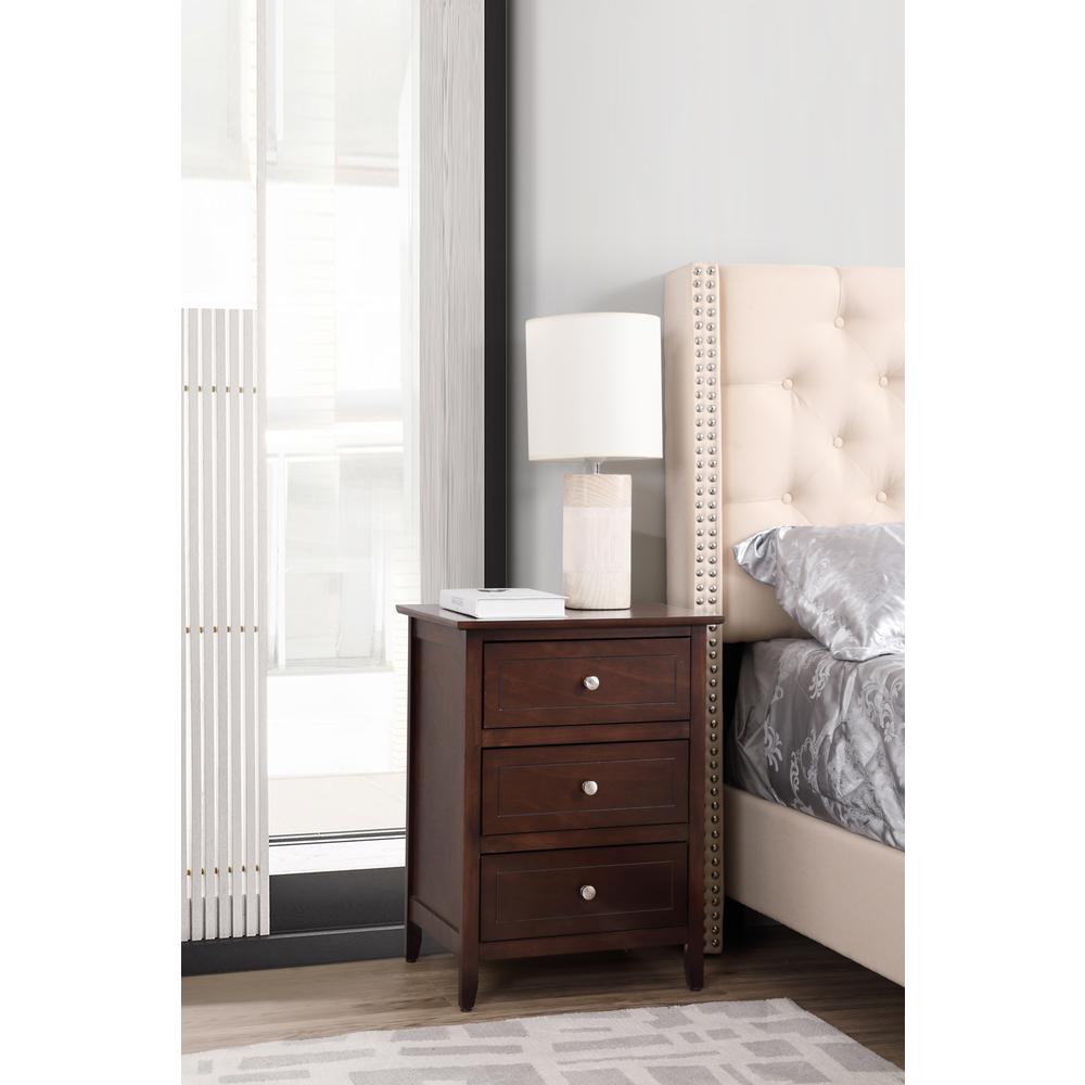 Daniel 3-Drawer Cappuccino Nightstand (25 in. H x 15 in. W x 19 in. D). Picture 6