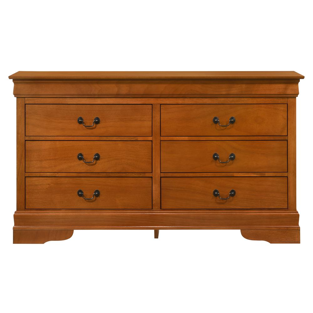 Louis Phillipe 2 6-Drawer Oak Dresser (33 in. X 16 in. X 57 in.). Picture 1