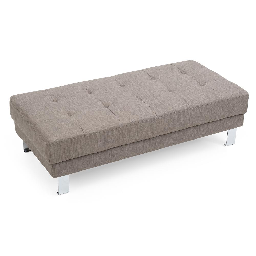 Riveredge Gray Polyester Upholstered Ottoman. Picture 3