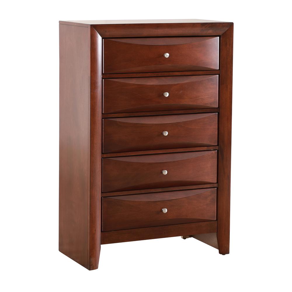 Marilla Cherry 5-Drawer Chest of Drawers (32 in. L X 17 in. W X 48 in. H). Picture 2