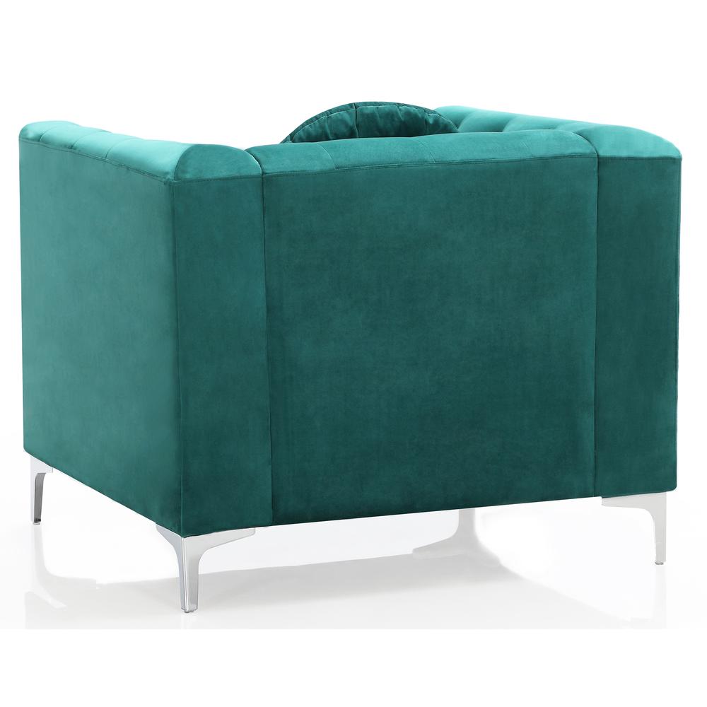 Pompano Green Tufted Velvet Accent Chair. Picture 4