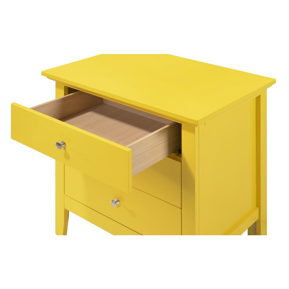 Hammond 3-Drawer Yellow Nightstand (26 in. H x 18 in. W x 24 in. D). Picture 3
