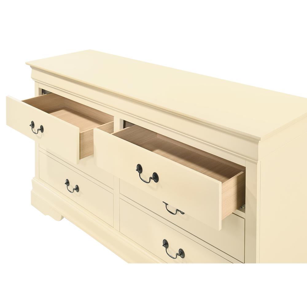 Louis Phillipe 2 6-Drawer Beige Dresser (33 in. X 16 in. X 57 in.). Picture 4