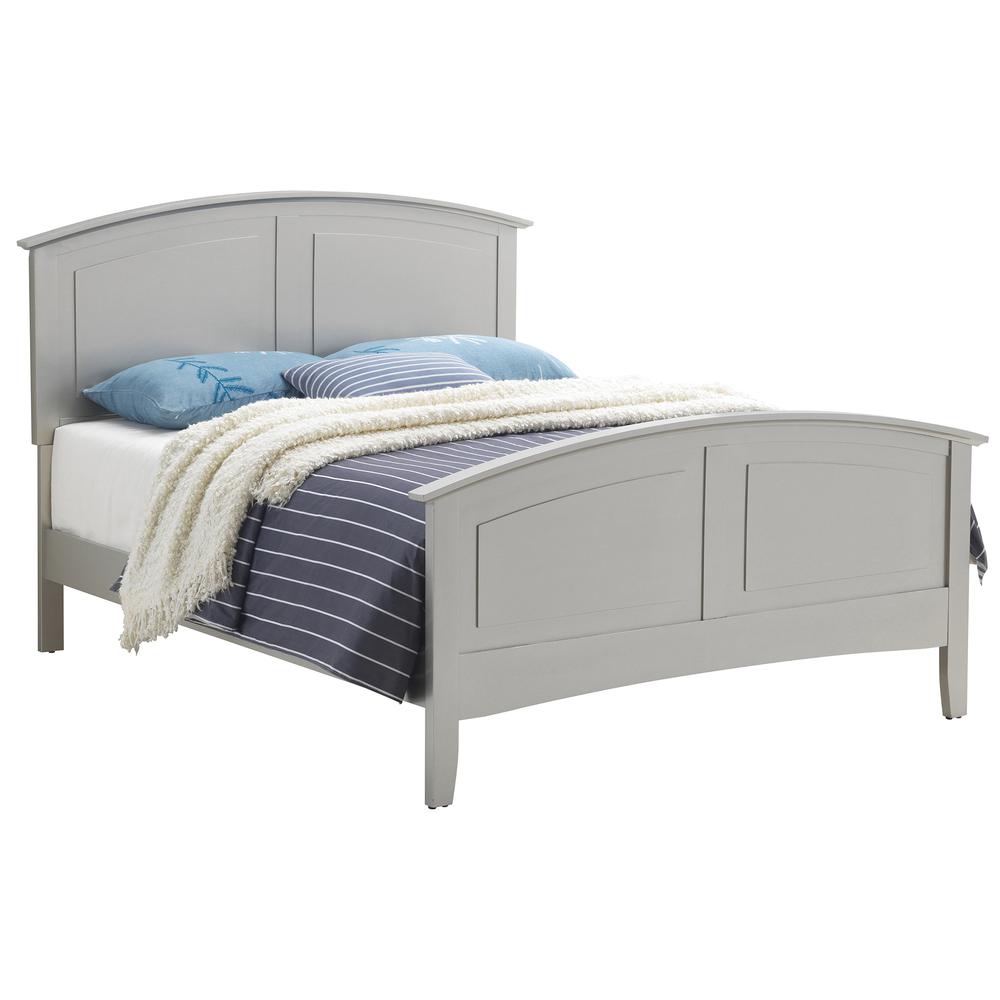 Hammond Silver Champagne King Panel Bed with Curved Top Rail. Picture 2