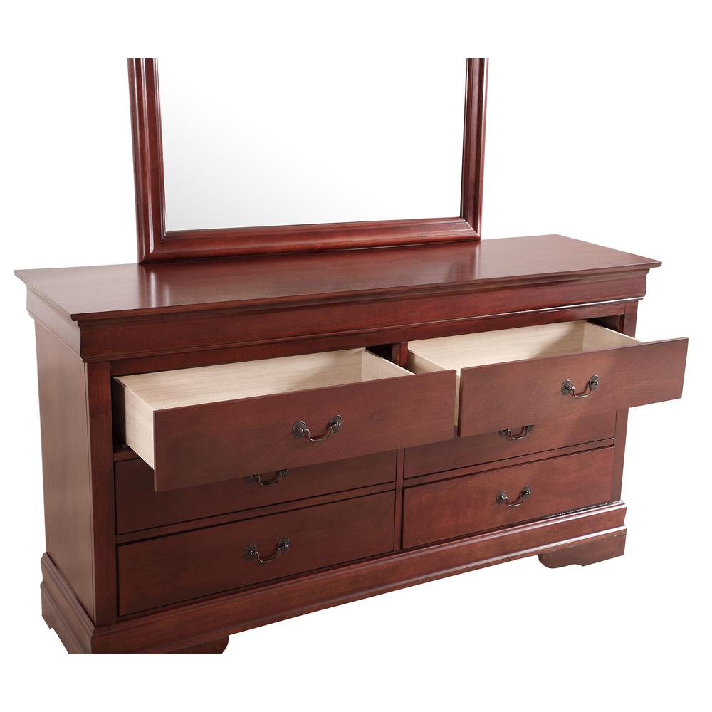 Louis Phillipe 6-Drawer Cherry Double Dresser (33 in. X 18 in. X 60 in.). Picture 6