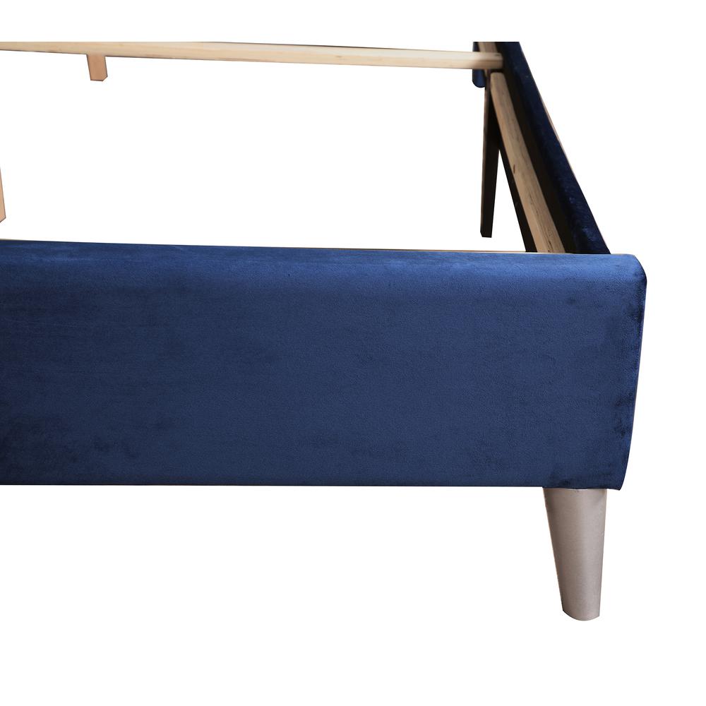 Bergen Navy Blue Full Tufted Panel Bed. Picture 6
