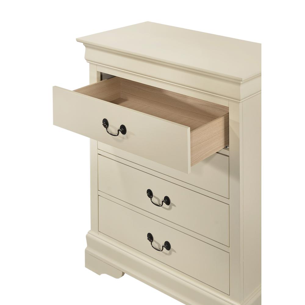 Louis Phillipe Beige 4 Drawer Chest of Drawers (31 in L. X 16 in W. X 41 in H.). Picture 3