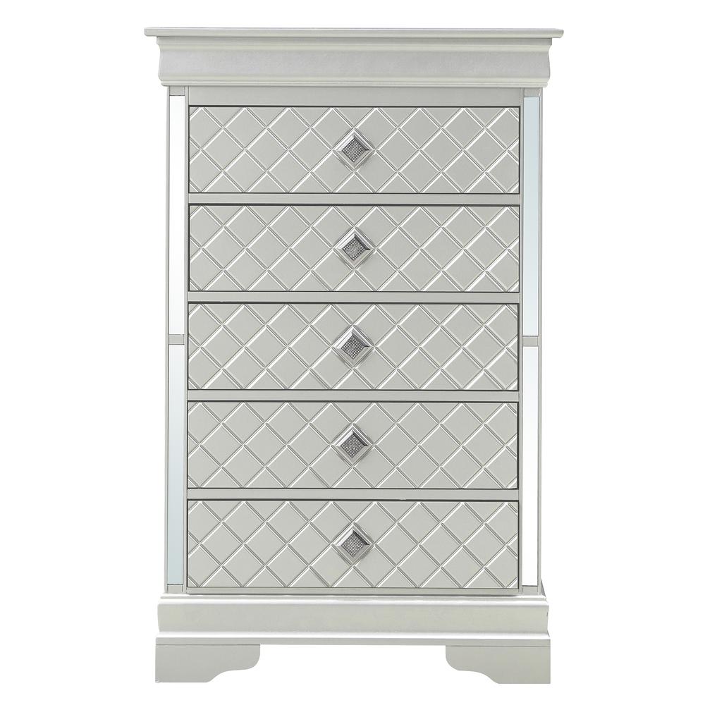 Verona Silver Champagne 5-Drawer Chest of Drawers (31 in. L X 16 in. W X 48 in. H), PF-G6700-CH. Picture 1