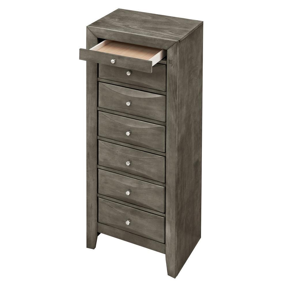 Marilla Gray 7-Drawer Chest of Drawers (23 in. L X 17 in. W X 58 in. H). Picture 3
