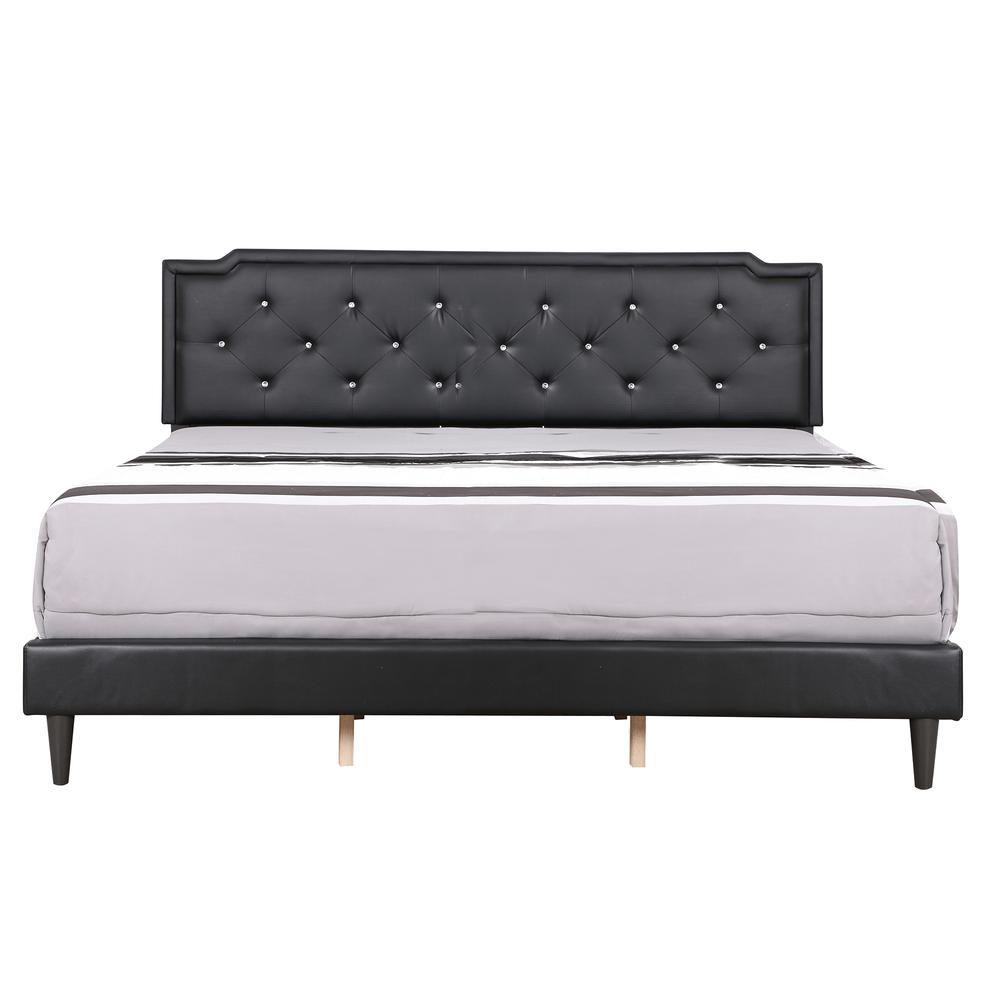 Deb Black Tufted King Panel Bed. Picture 2