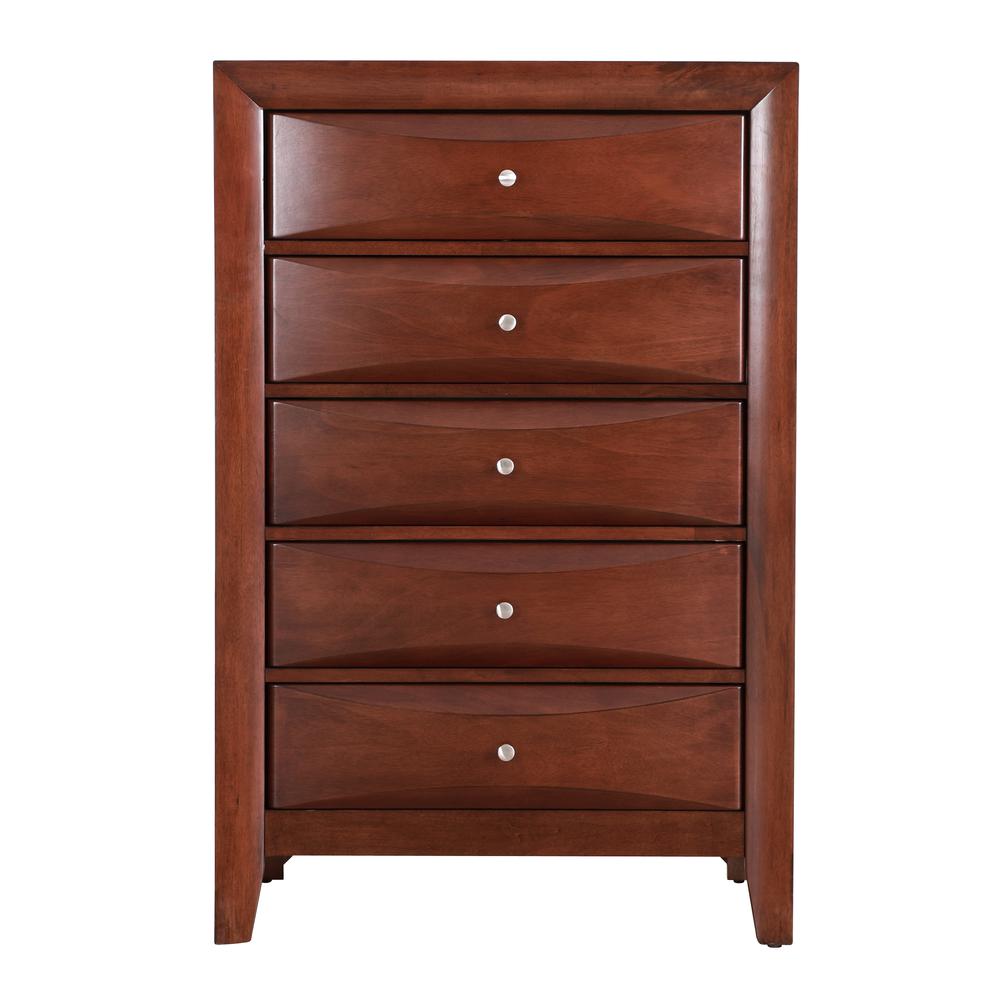 Marilla Cherry 5-Drawer Chest of Drawers (32 in. L X 17 in. W X 48 in. H). Picture 1