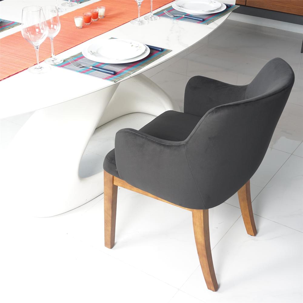 Nuts Harmony Black Upholstery Dining Chair with Conic Legs (Set of 2). Picture 11