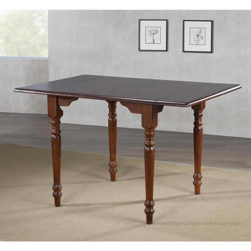 Andrews 32 in. Rectangular Distressed Chestnut Extendable Drop Leaf Dining Table (Seats 4). Picture 5