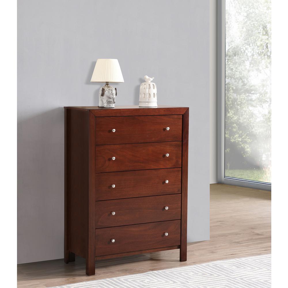 Burlington Cherry 5 Drawer Chest of Drawers (34 in L. X 17 in W. X 48 in H.). Picture 7