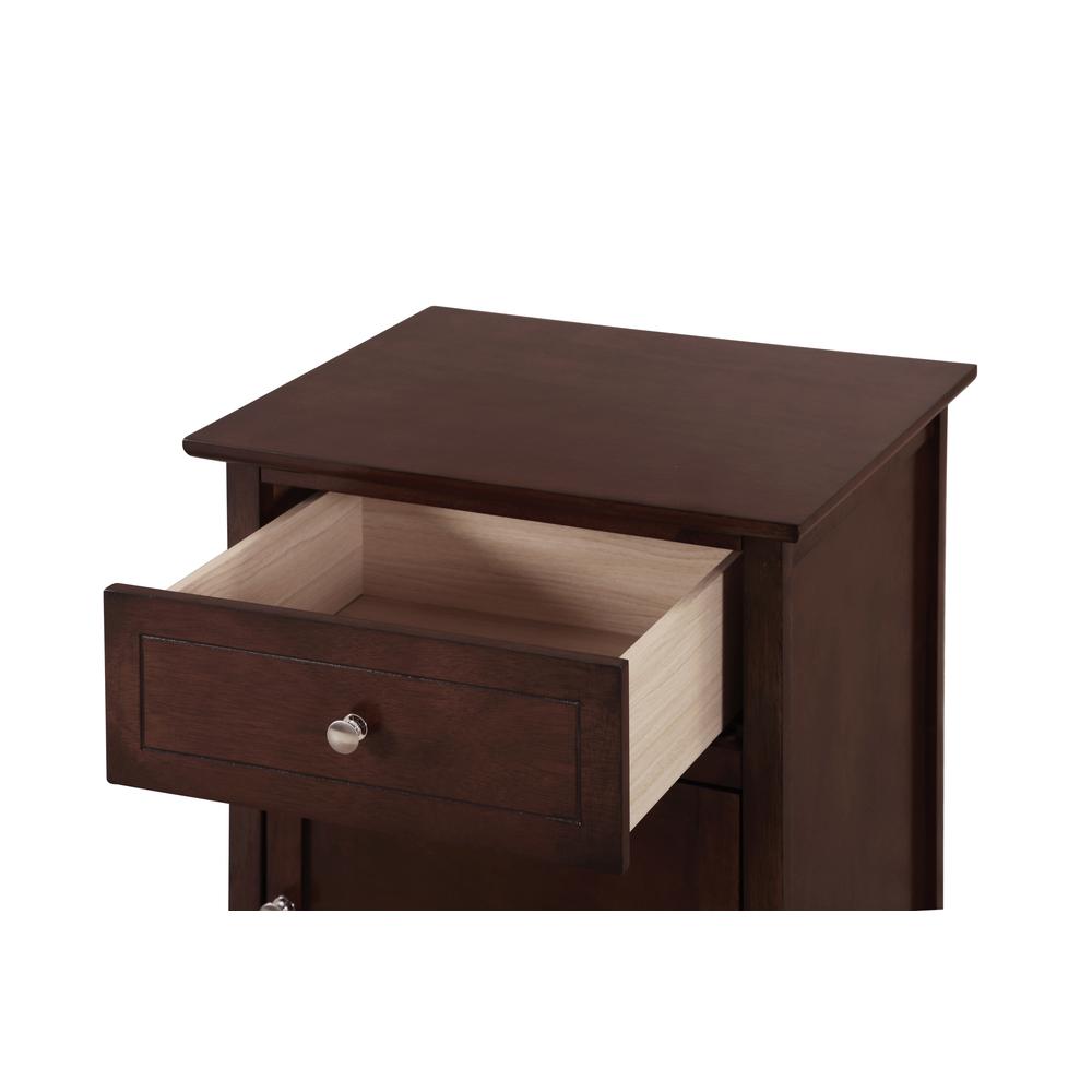 Lzzy 1-Drawer Cappuccino Nightstand (25 in. H x 15 in. W x 19 in. D). Picture 3