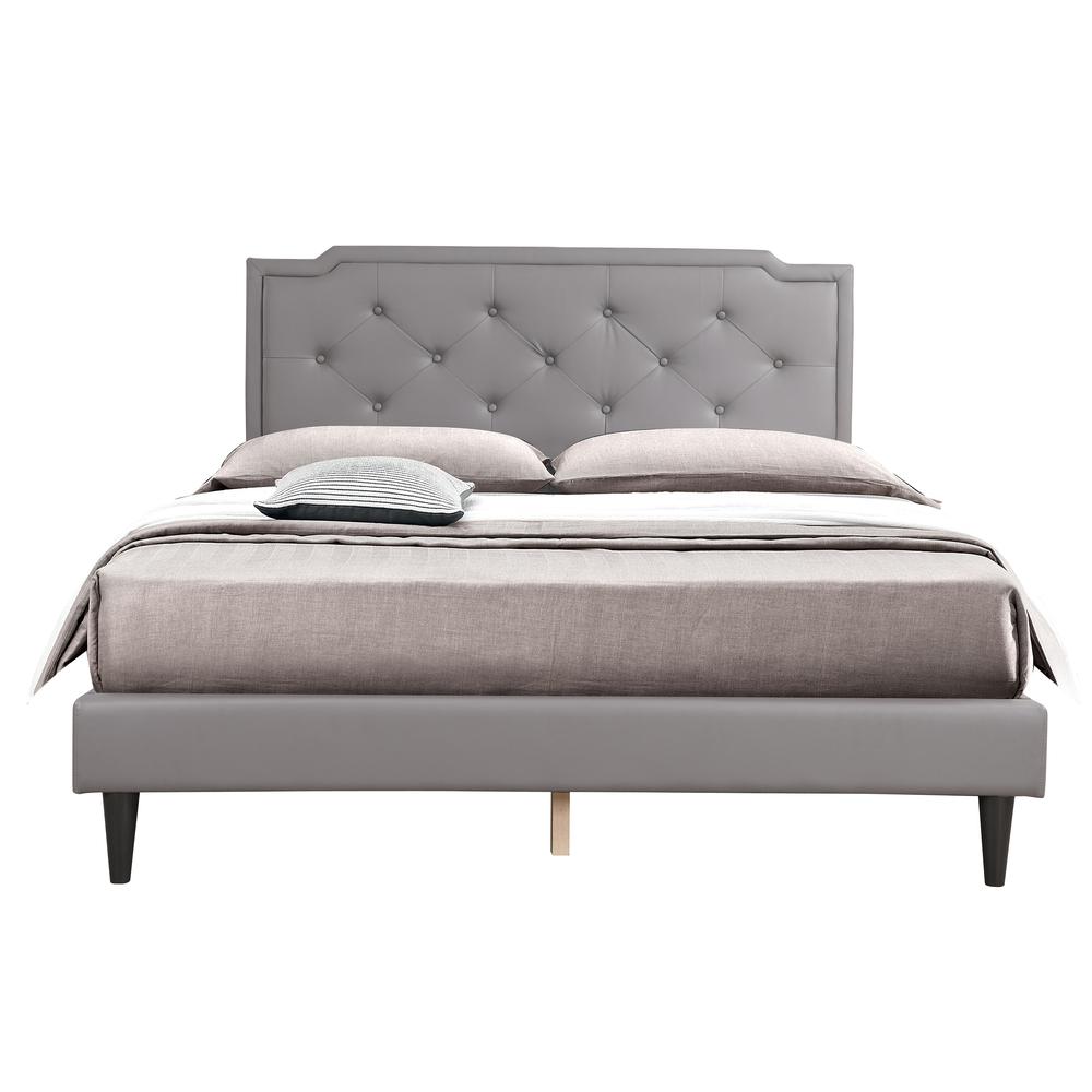 Deb Light Grey Adjustable Queen Panel Bed. Picture 2