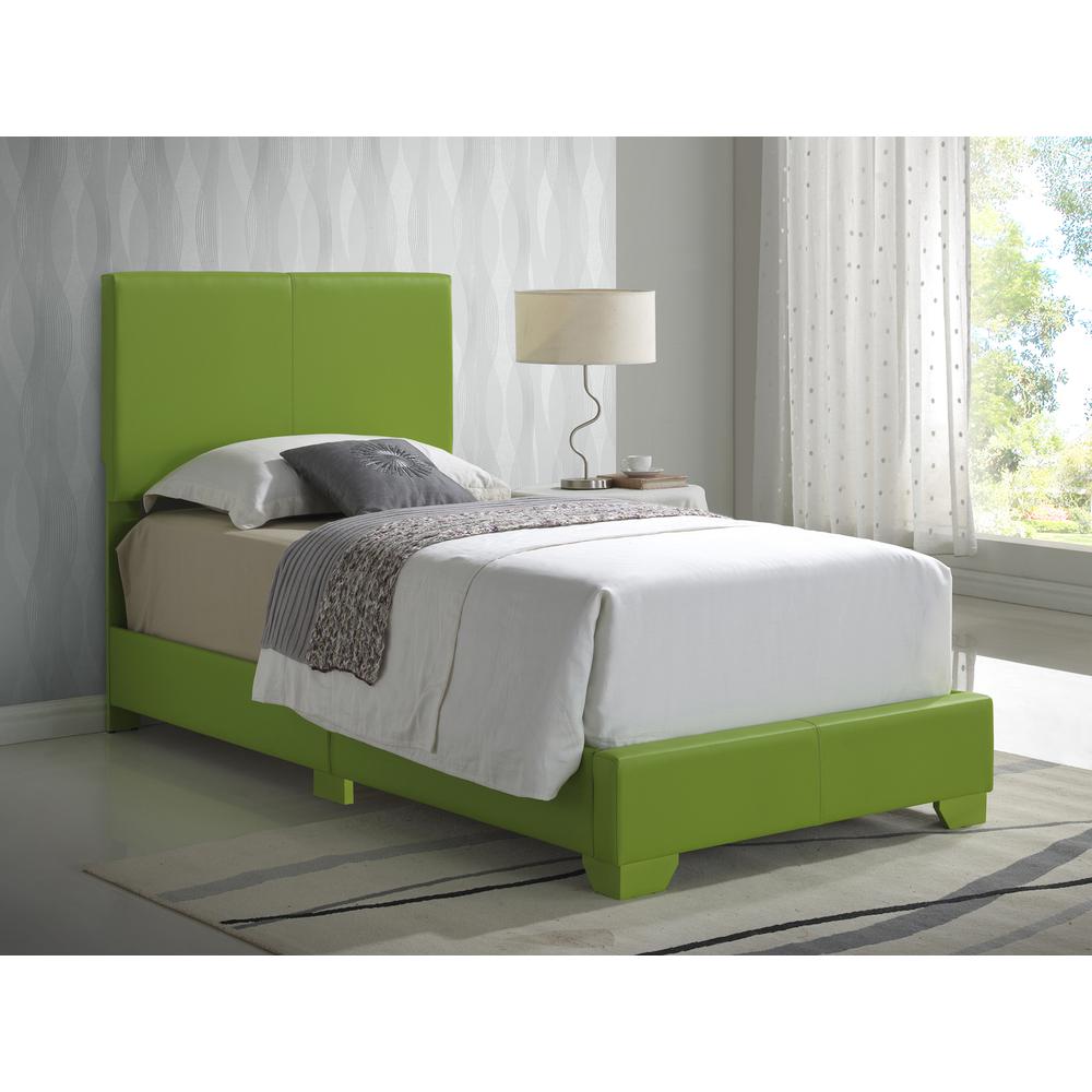 Aaron Apple Green Upholstered Twin Panel Bed. Picture 3