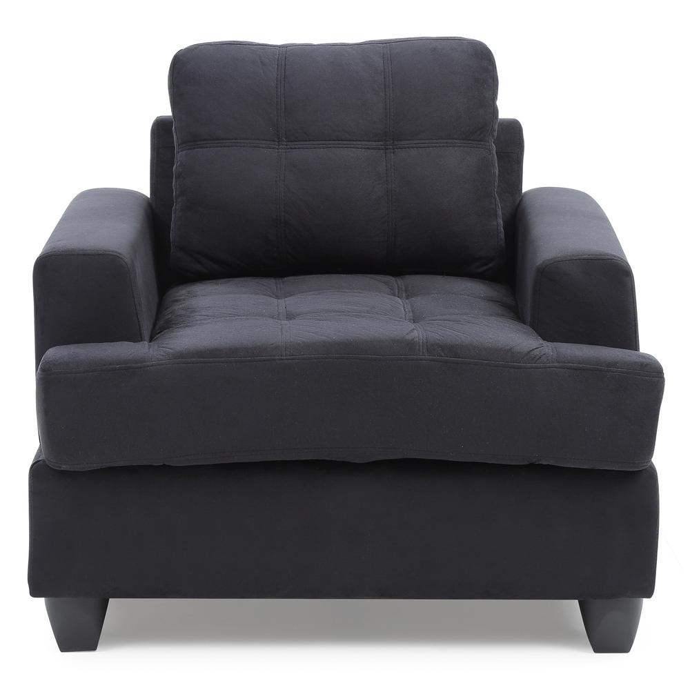Sandridge Black Microfiber Upholstered Accent Chair. Picture 1