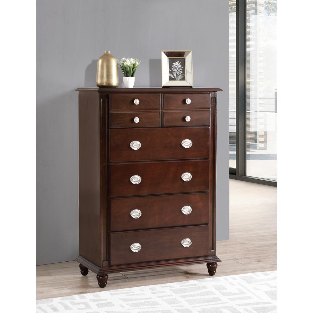 Summit Cappuccino 5-Drawer Chest of Drawers (37 in. L X 18 in. W X 53 in. H). Picture 7
