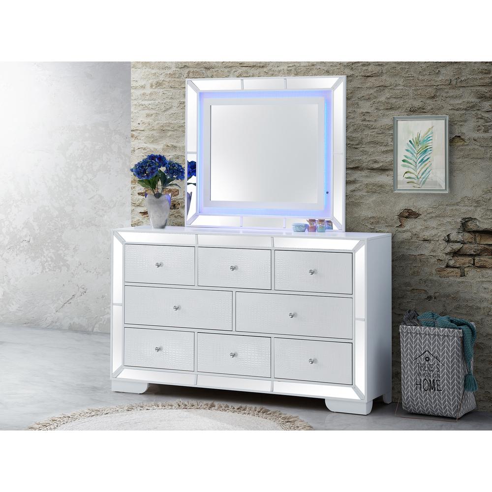 Hollywood Hills 8-Drawer White Dresser (40 in. X 21 in. X 66 in.). Picture 8