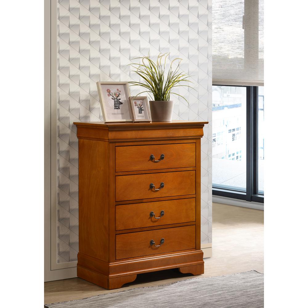 Louis Phillipe Oak 4 Drawer Chest of Drawers (31 in L. X 16 in W. X 41 in H.). Picture 5