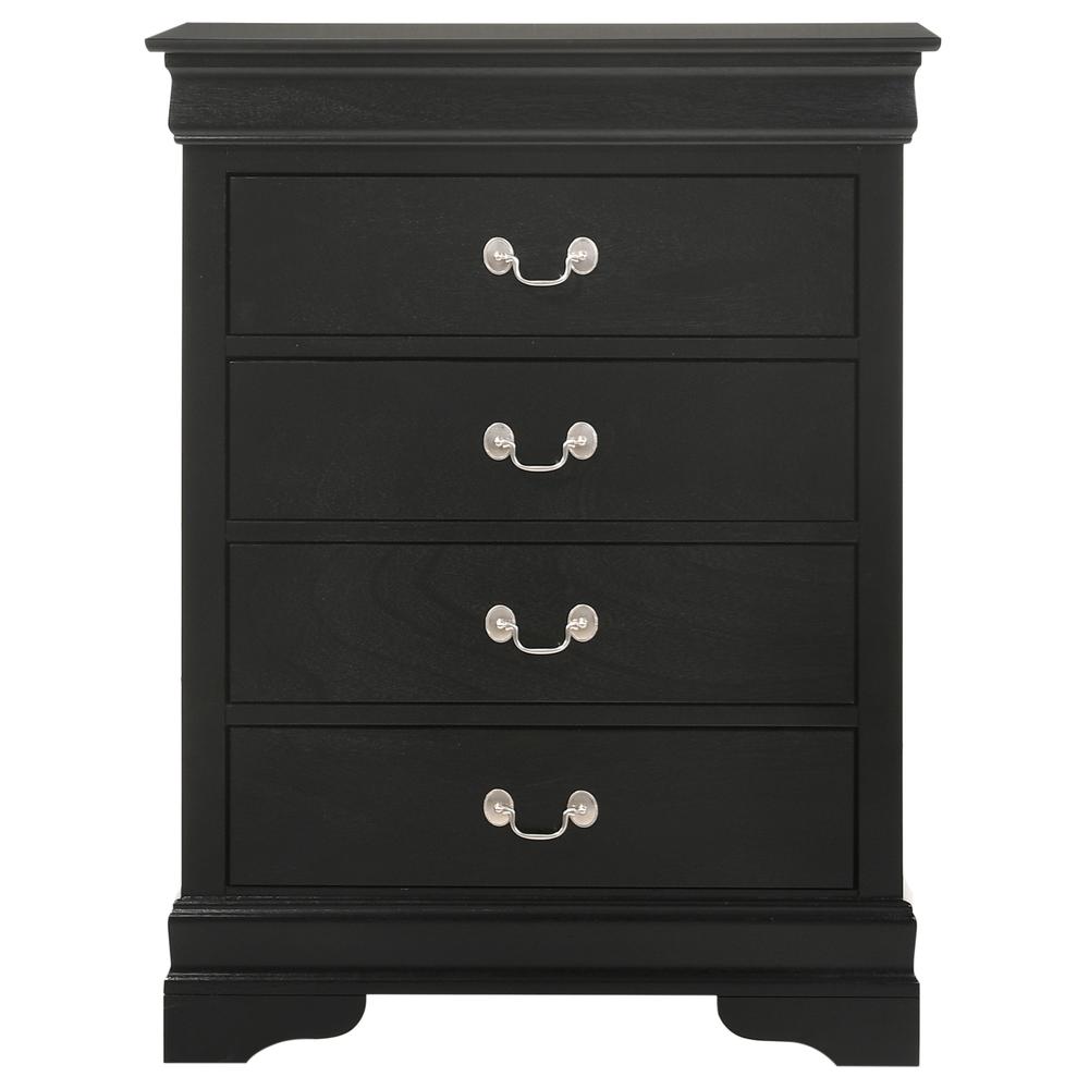 Louis Phillipe Black 4 Drawer Chest of Drawers (31 in L. X 16 in W. X 41 in H.). Picture 2
