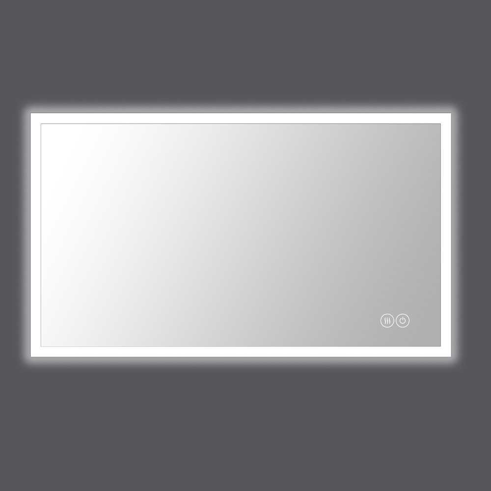 Huron 40 in. W x 24 in. H Rectangular Frameless Anti-Fog Wall Bathroom LED Vanity Mirror in Silver. Picture 7
