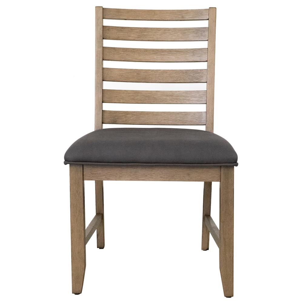 Saunders Desert Brown Upholstered Solid Wood Slat Back Dining Chairs (Set of 2). Picture 3