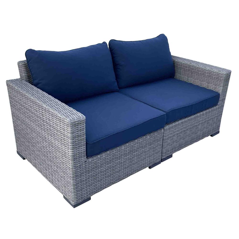 Outdoor 28.5 in. Love Seater with Weather Resistant Cushion. Picture 1