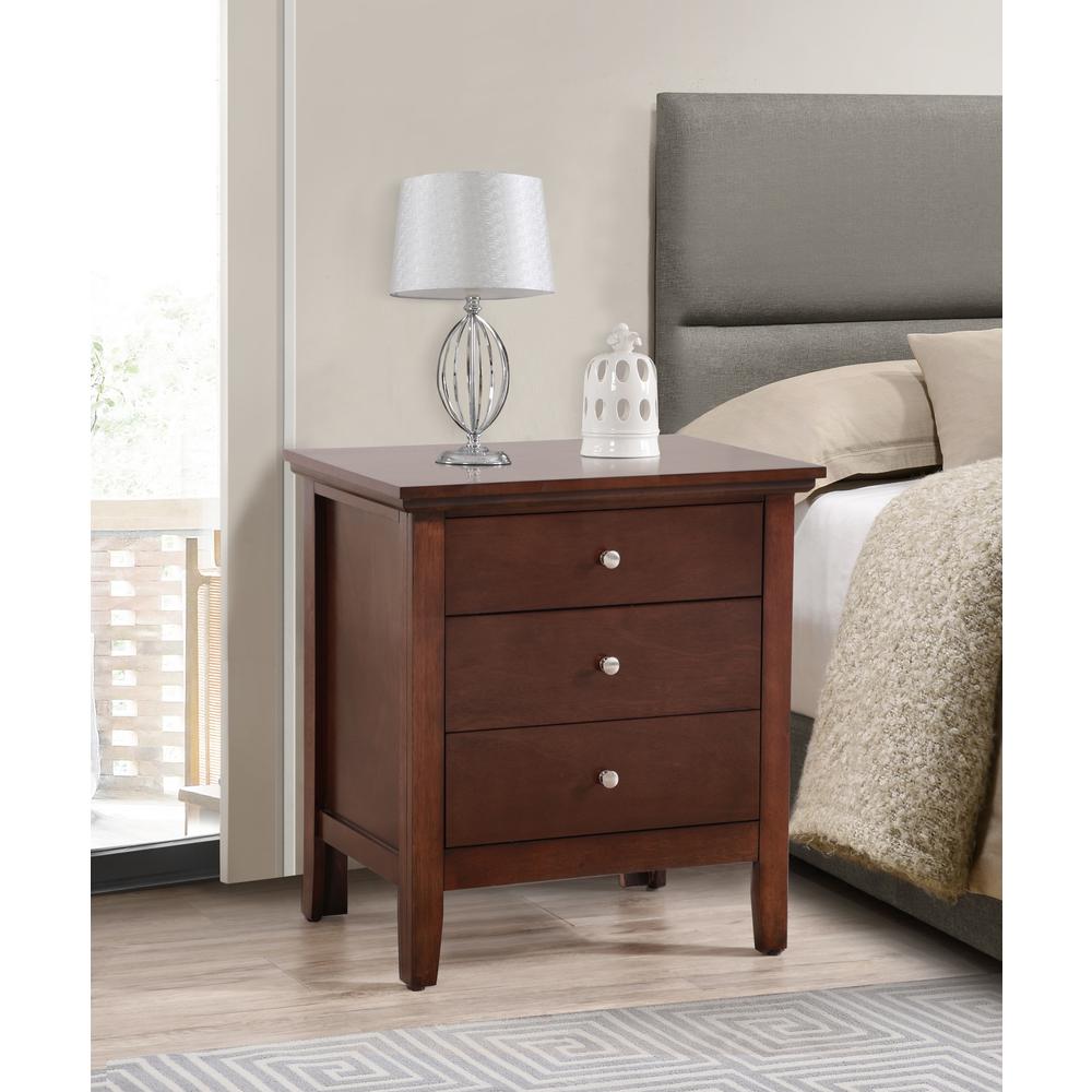 Hammond 3-Drawer Cappuccino Nightstand (26 in. H x 18 in. W x 24 in. D). Picture 6