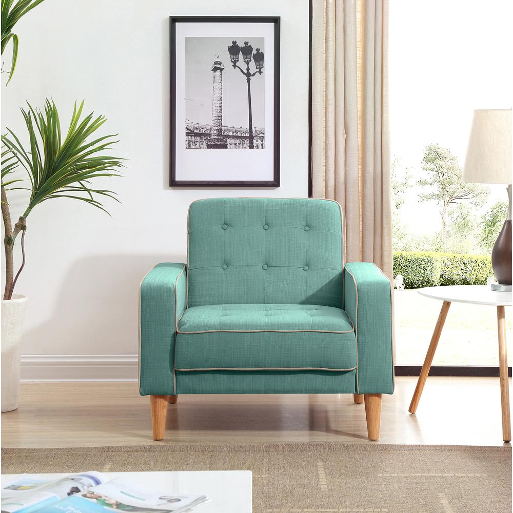 Andrews Teal Tufted Accent Chair. Picture 5