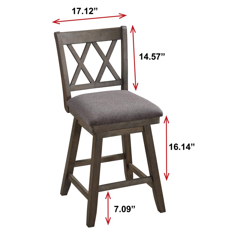 SH XX 37.5 in. Walnut High Back Wood 24 in. Bar Stool. Picture 6