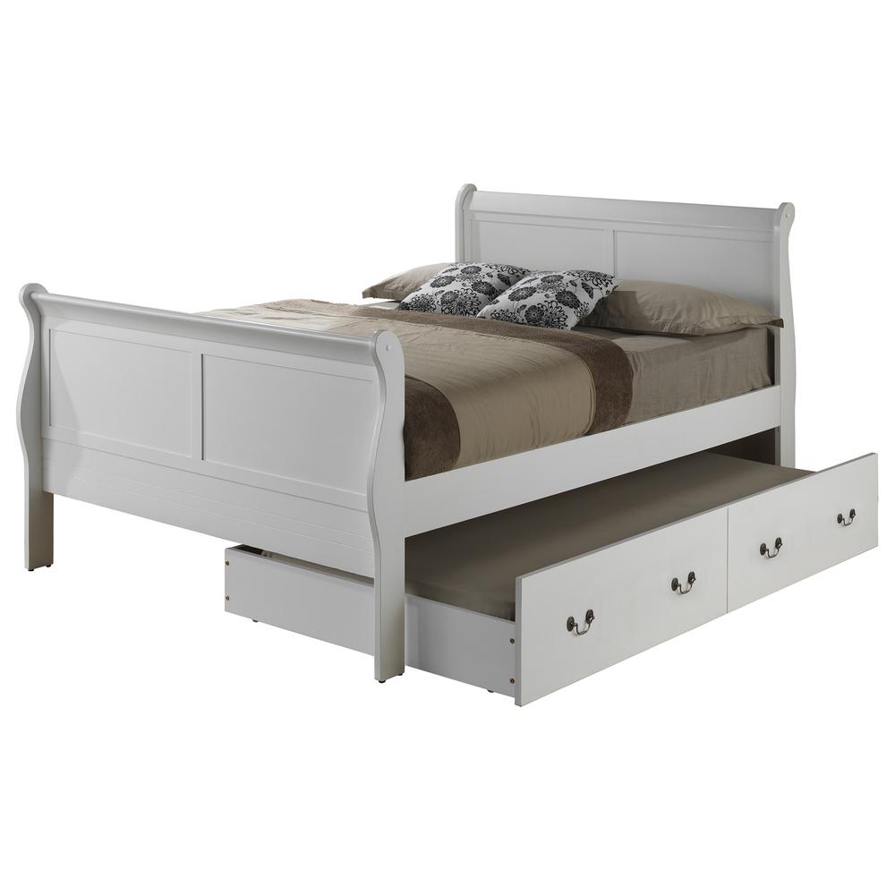 Louis Phillipe White Full Trundle Bed. Picture 1