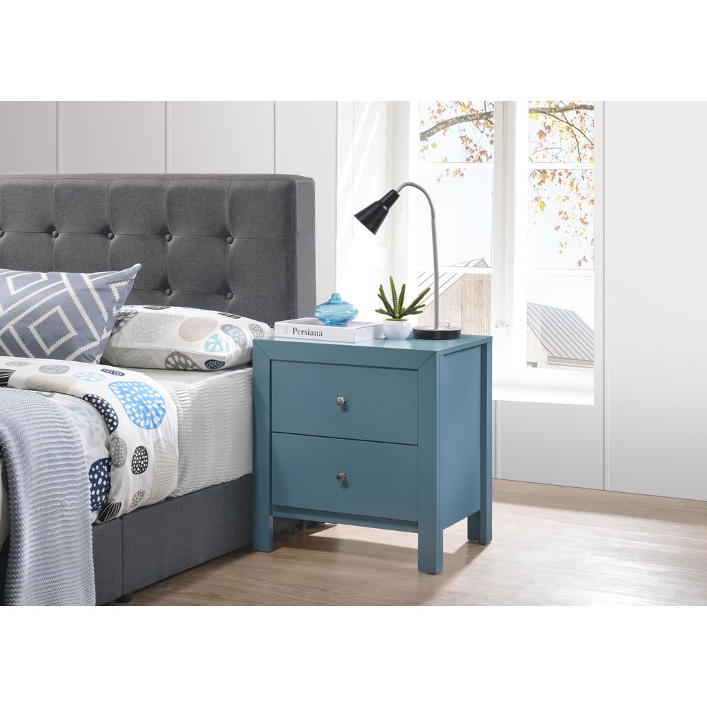 Burlington 2-Drawer Teal Nightstand (25 in. H x 17 in. W x 22 in. D). Picture 5