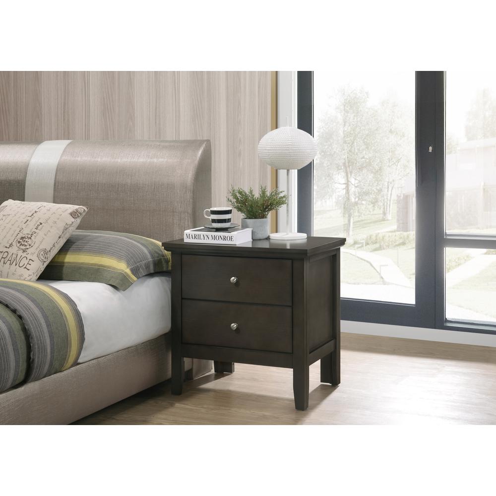 Primo 2-Drawer Gray Nightstand (24 in. H x 15.5 in. W x 19 in. D). Picture 5