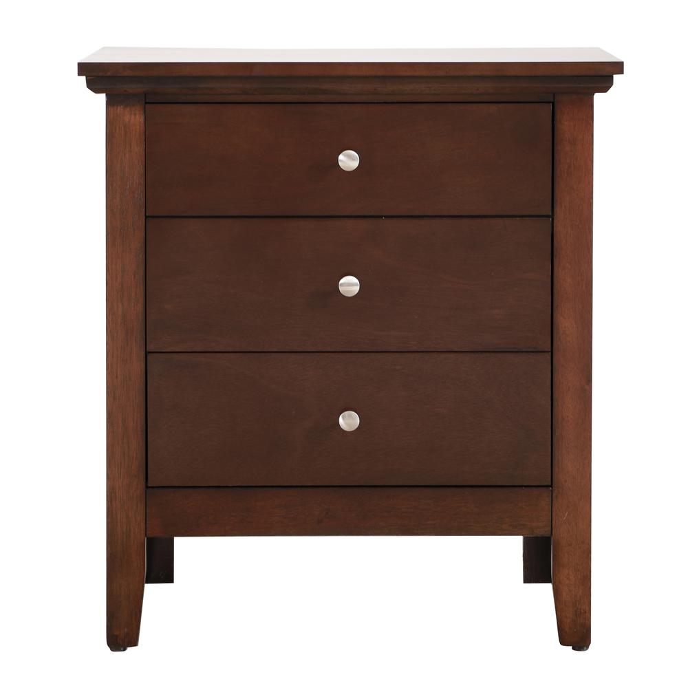 Hammond 3-Drawer Cappuccino Nightstand (26 in. H x 18 in. W x 24 in. D). Picture 1