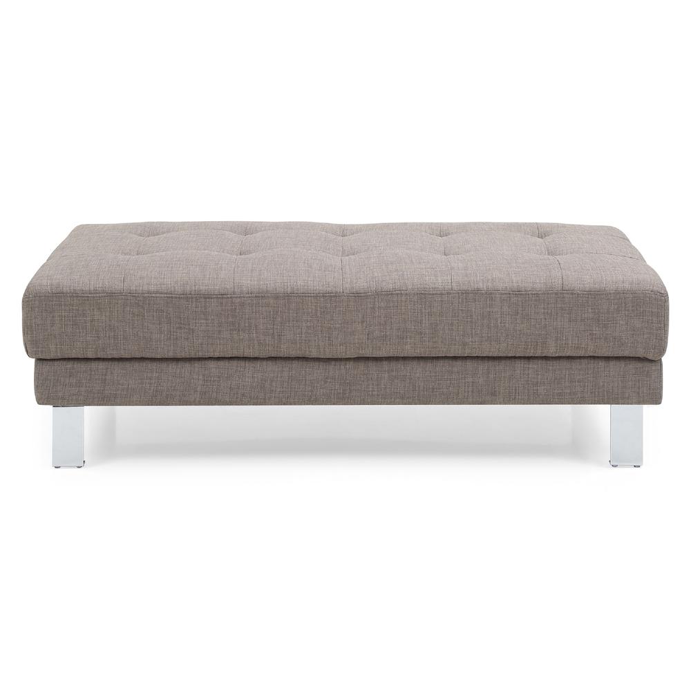 Riveredge Gray Polyester Upholstered Ottoman. Picture 1
